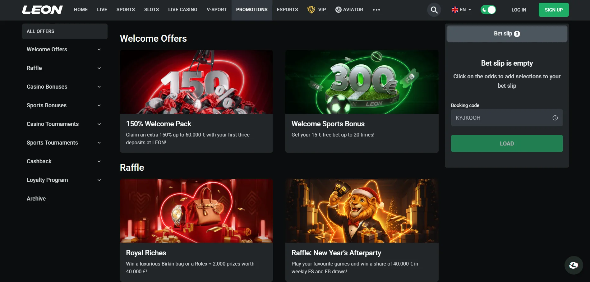 Leon casino bonus